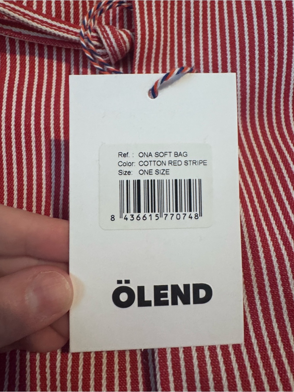 ÖLEND Red and White Striped Ona Bag - Picture 6 of 6